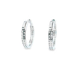 Silver 925S Earrings Double Zirconia Hoop