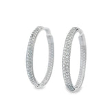 Silver 925S Earrings Big Zirconia Hoop