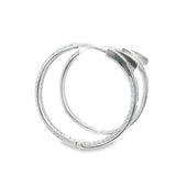 Silver 925S Earrings Big Zirconia Hoop