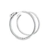 Silver 925S Earrings Big Zirconia Hoop