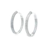 Silver 925S Earrings Big Zirconia Hoop-02