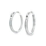 Silver 925S Earrings Big Zirconia Hoop-02