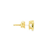Boucles d'oreilles clous ovales serties or 14 carats
