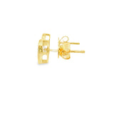 Boucles d'oreilles clous poire en or 14 carats serti clos