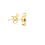 Boucles d'oreilles clous poire en or 14 carats serti clos