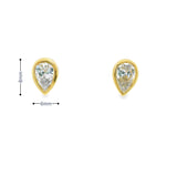 Boucles d'oreilles clous poire en or 14 carats serti clos