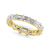 Bague Éternité en Or Taille Émeraude -Mat