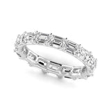 Bague Éternité en Or Taille Émeraude -Mat