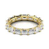 Bague Éternité en Or Taille Émeraude -Mat