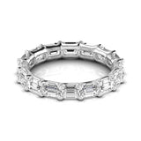 Bague Éternité en Or Taille Émeraude -Mat
