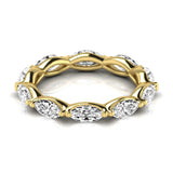 Marquise Shape Eternity Gold Band -Mat