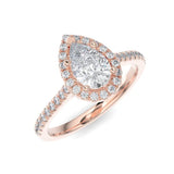 The Halo Pear Engagement Ring-Louise