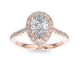 The Halo Pear Engagement Ring-Louise