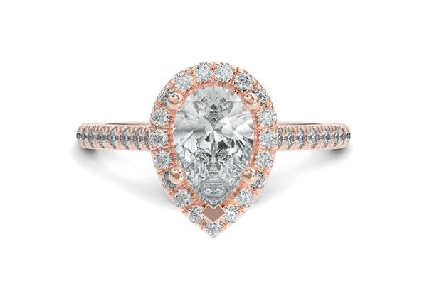 The Halo Pear Engagement Ring-Louise