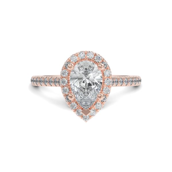 The Halo Pear Engagement Ring-Louise