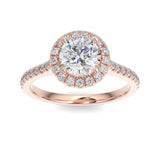 The Halo Round Brilliant Engagement Ring-Jeanne