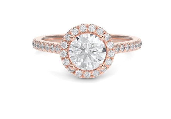 The Halo Round Brilliant Engagement Ring-Jeanne