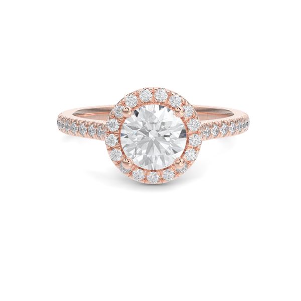 The Halo Round Brilliant Engagement Ring-Jeanne