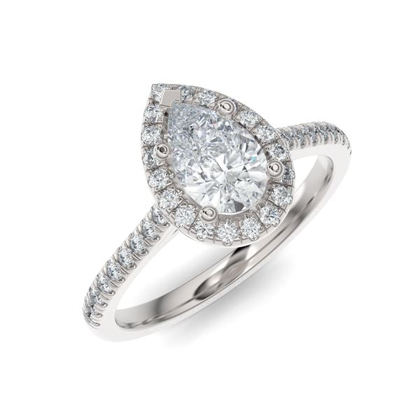 The Halo Pear Engagement Ring