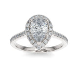 The Halo Pear Engagement Ring-Louise