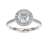 The Halo Round Brilliant Engagement Ring-Jeanne