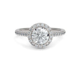 The Halo Round Brilliant Engagement Ring-Jeanne