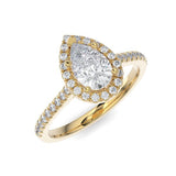 The Halo Pear Engagement Ring-Louise