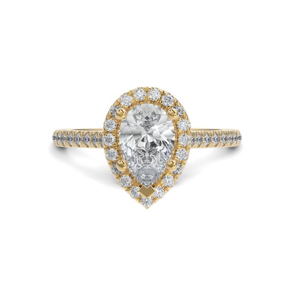 The Halo Pear Engagement Ring-Louise