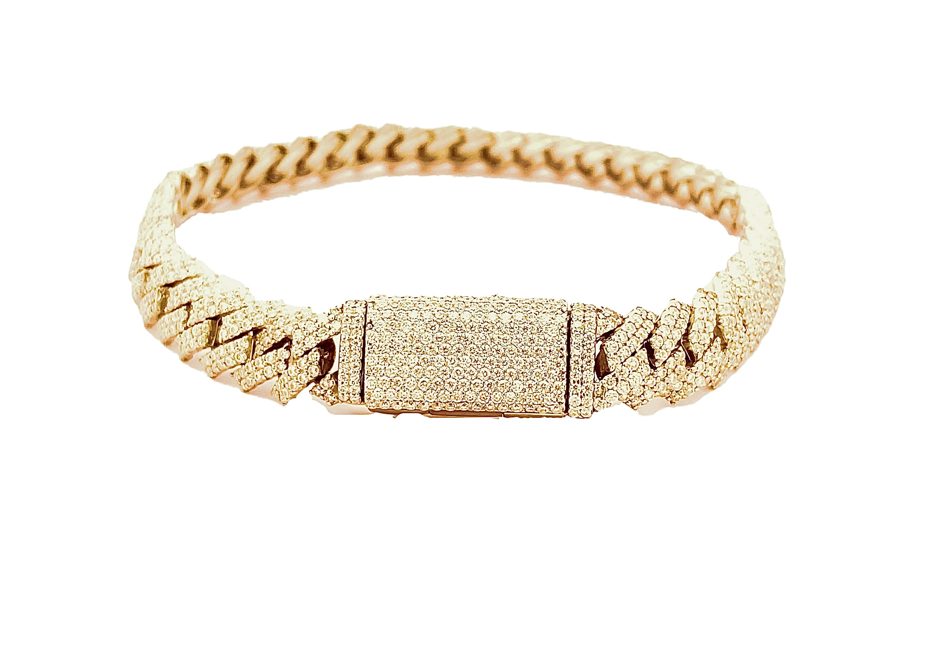 Diamond Monaco Pave Bracelet - 10mm