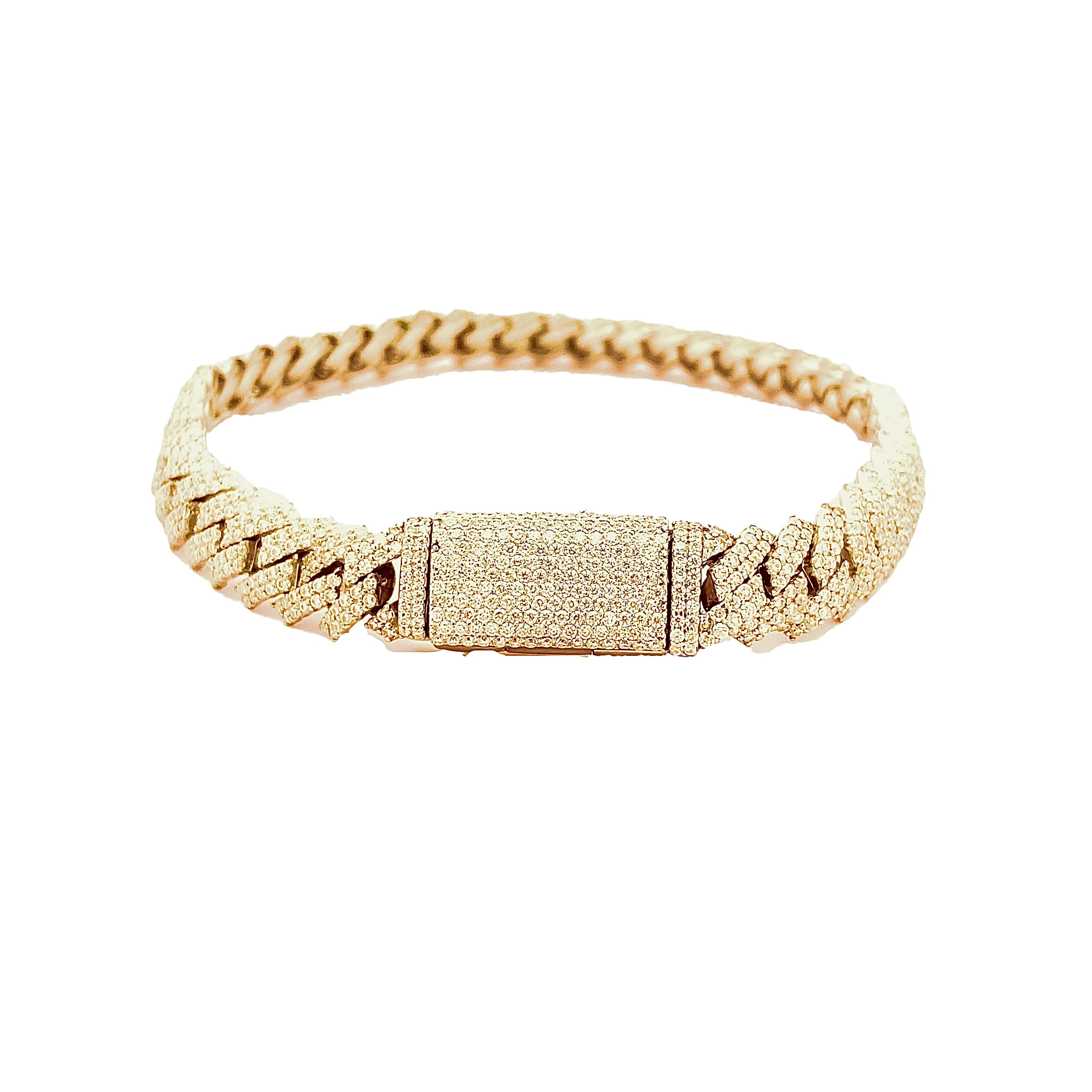 Diamond Monaco Pave Bracelet - 10mm