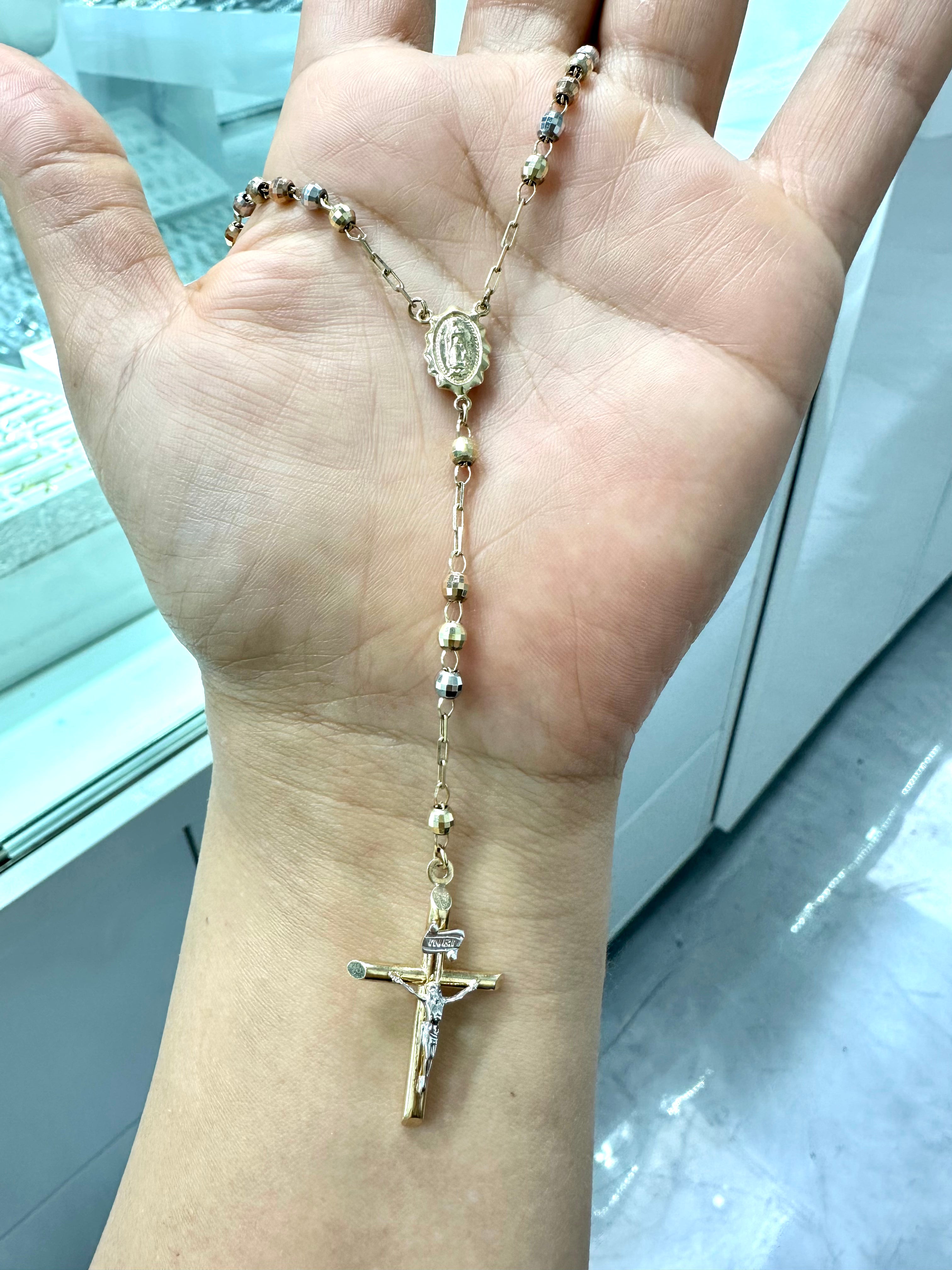 Jesus Cross 10K Gold Rosary