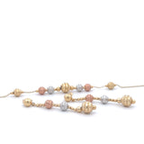 3 Tone Lined Bead Set 18k Gold