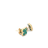 18K  Mini Green Clover Gold Set