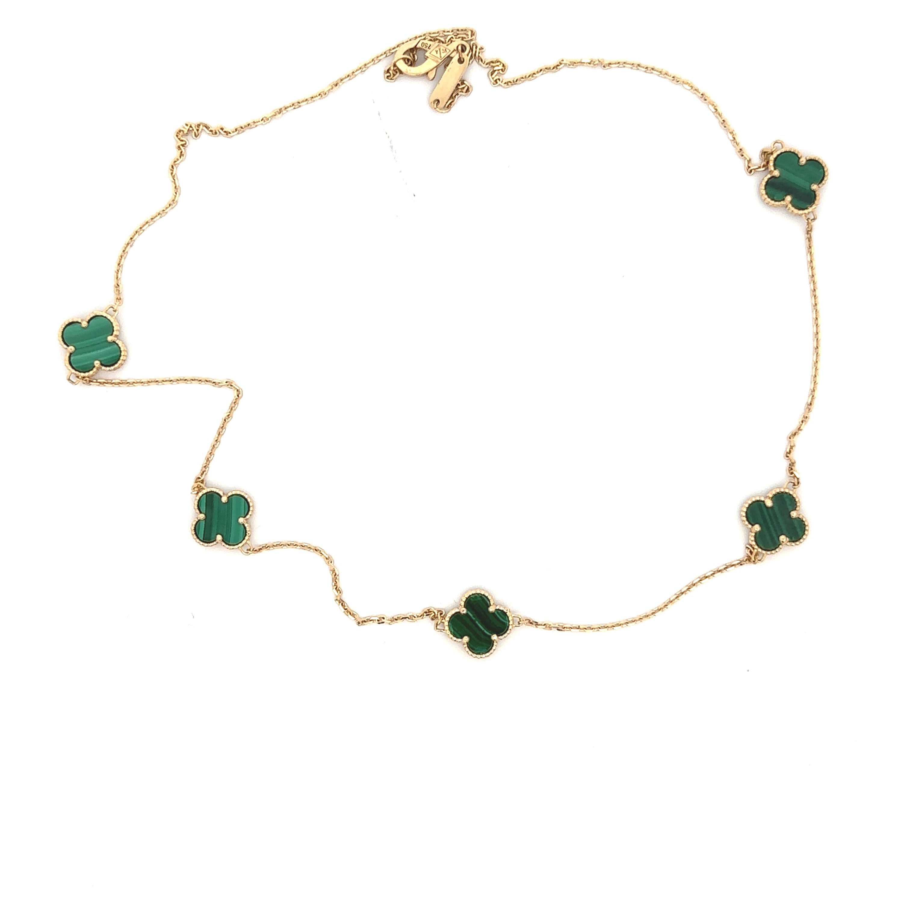 Green Clover Gold Necklace 18K