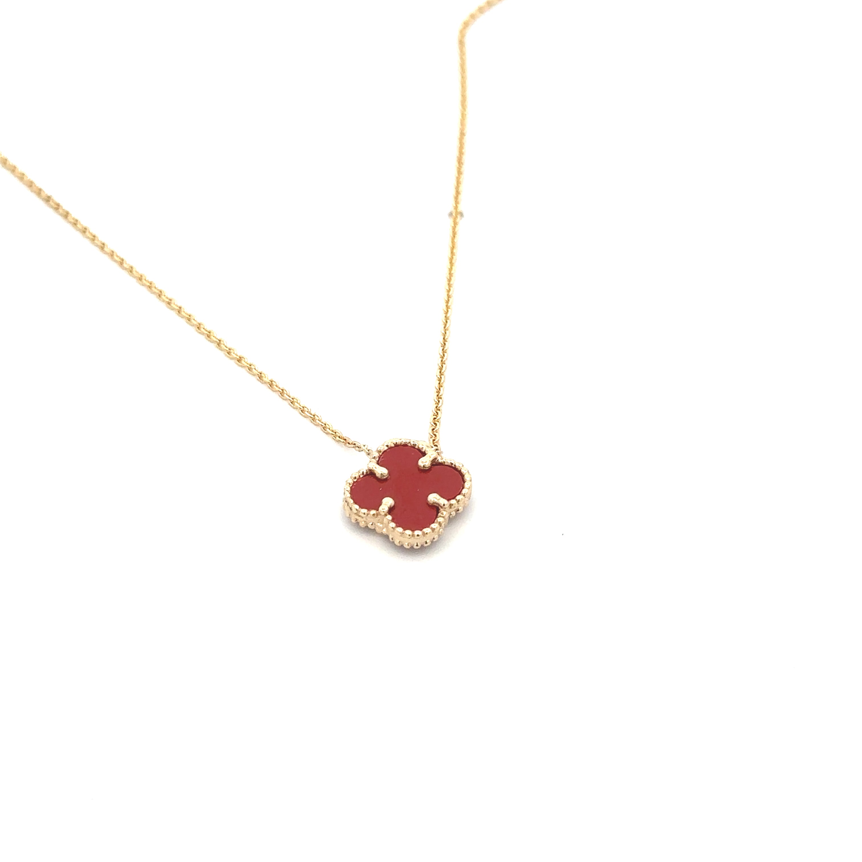 Red Clover Necklace 10k Gold