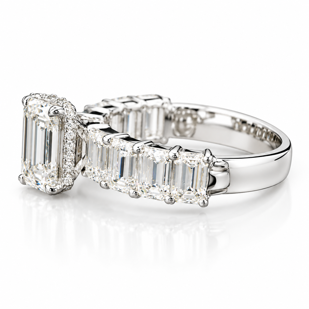 Emerald Cascade Diamond Ring