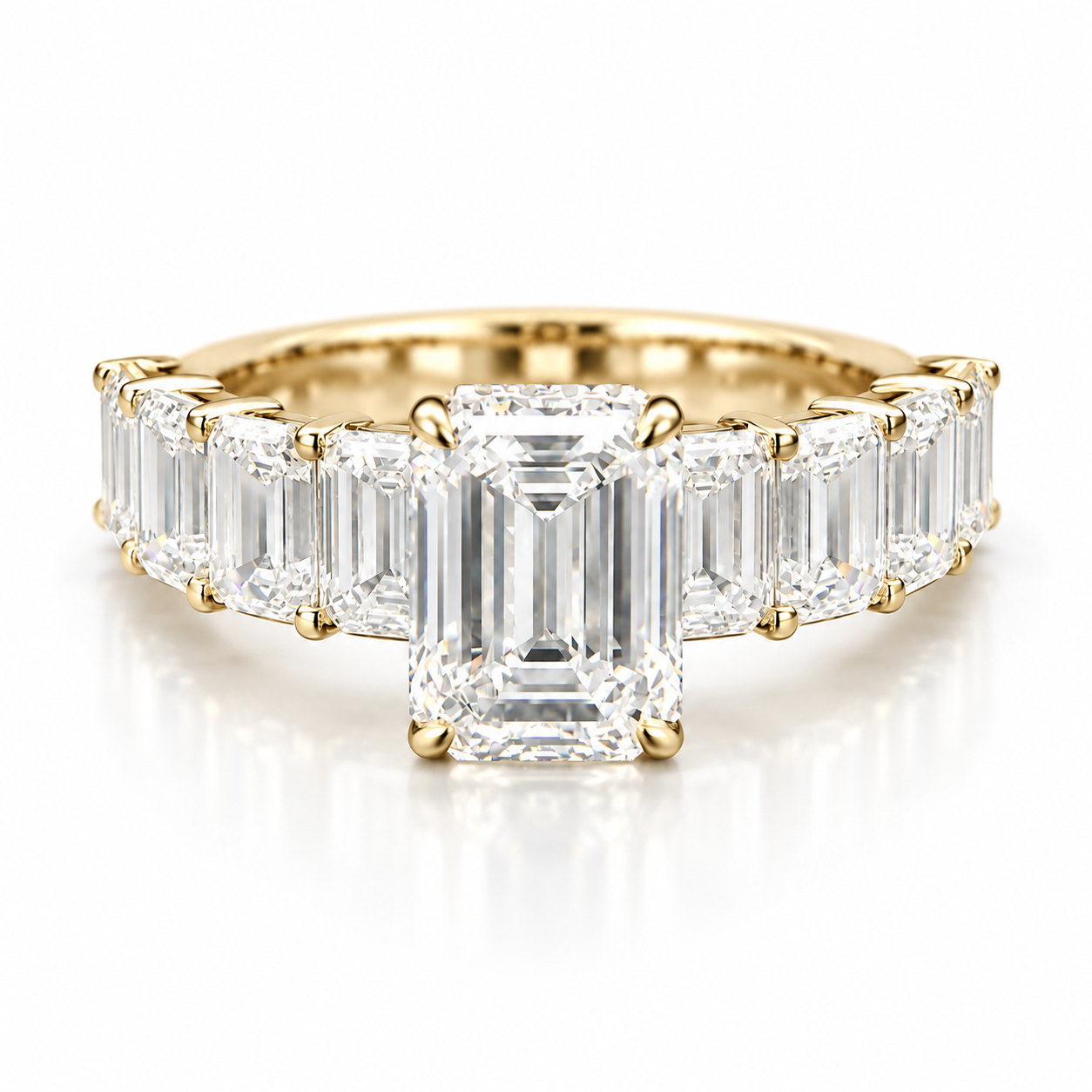 Emerald Cascade Diamond Ring