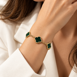 Bracelet trèfle noir grand format en or 10 carats