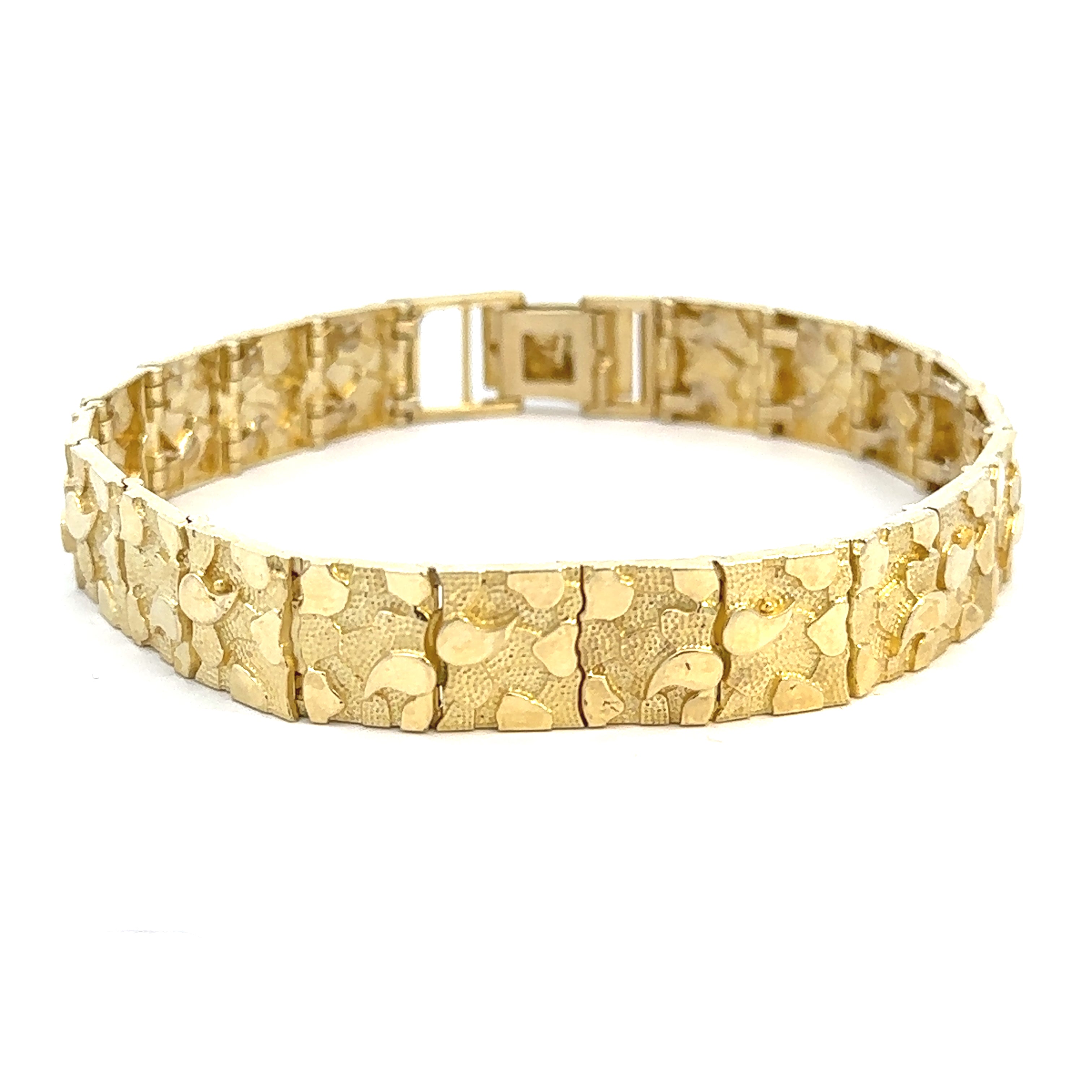 10K Gold Nugget Bracelet 12mm