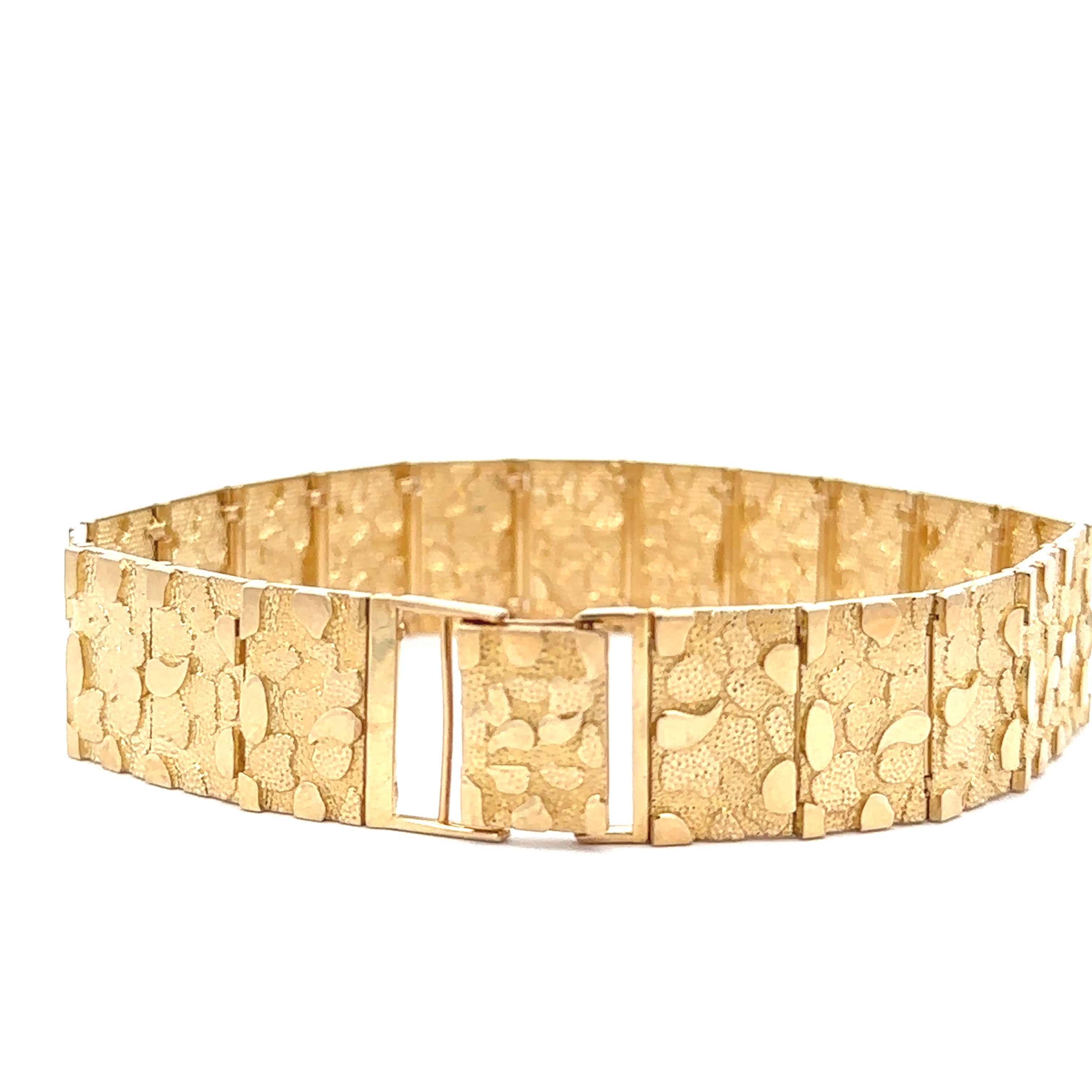 10K Gold Nugget Bracelet 16mm