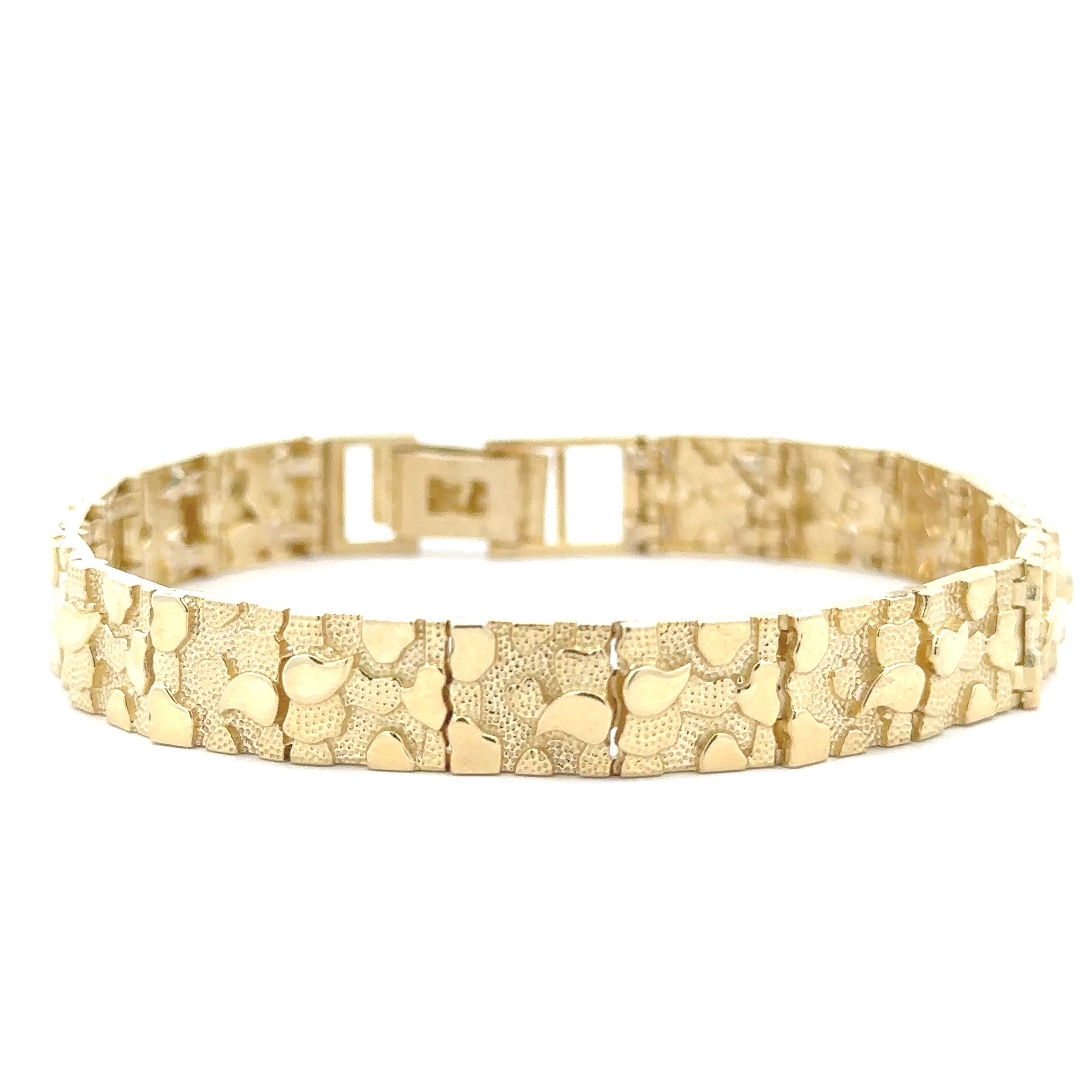 10K Gold Nugget Bracelet 9mm