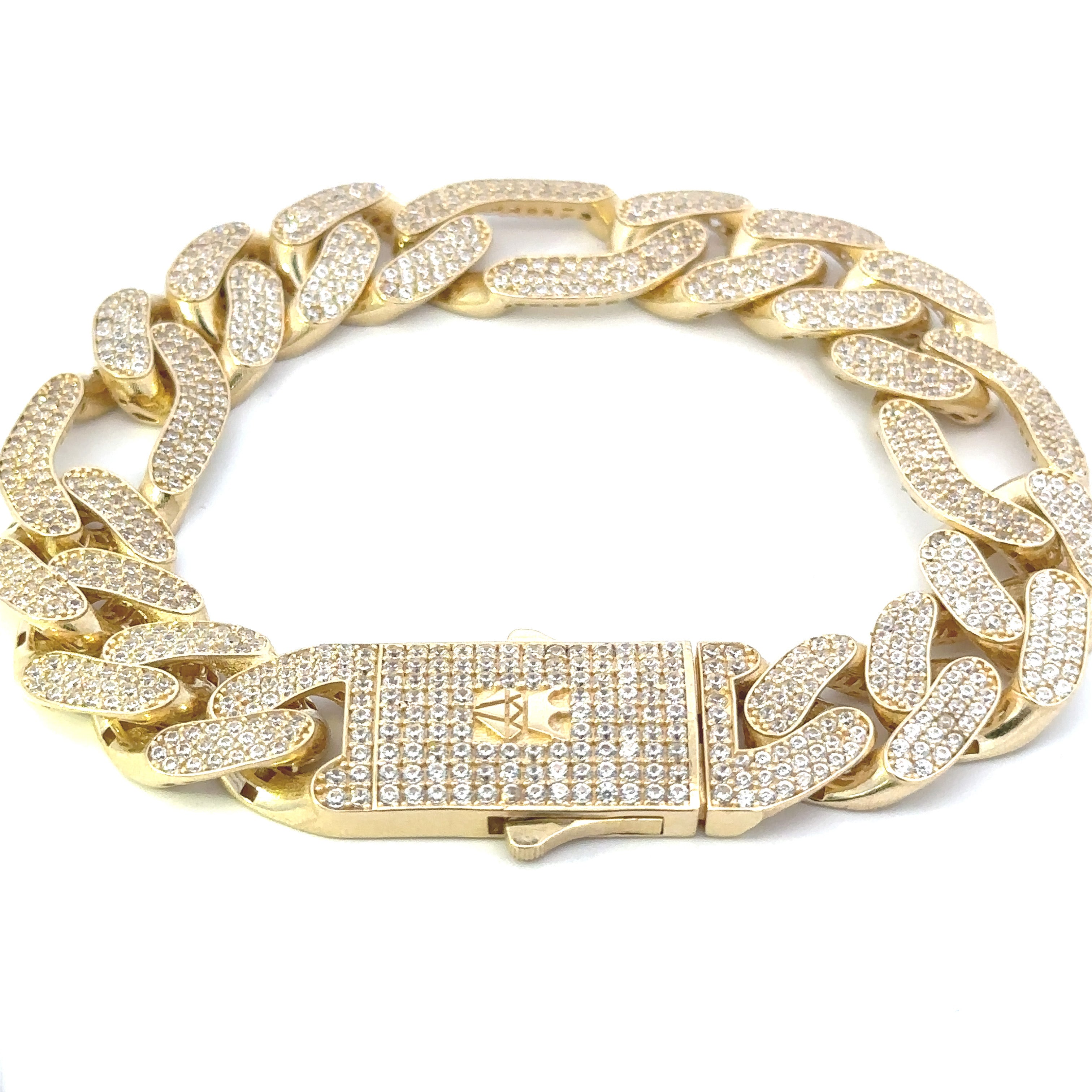 10K Gold Figaro Bracelet 15mm