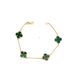 18K  Mini Green Clover Gold Set
