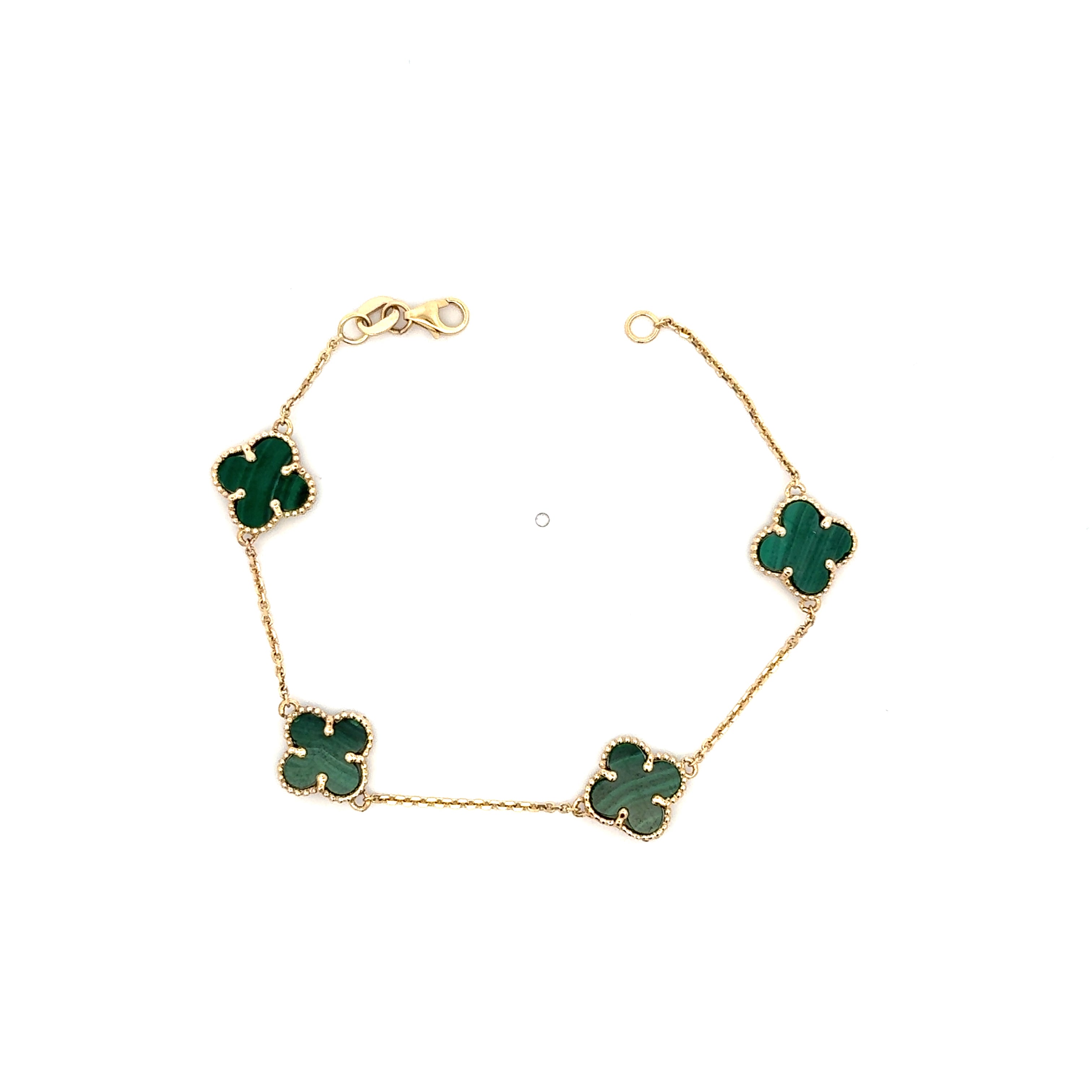 18K  Mini Green Clover Gold Set