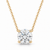 Classic Round Brilliant Cut Solitaire Diamond necklace - 14k 1.5carat
