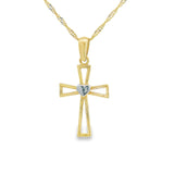Cross Two-Tone Pendant 10K Gold -Jane