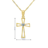 Cross Two-Tone Pendant 10K Gold -Jane