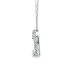 Pendentif cœur en or blanc 14 carats et diamants
