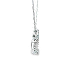 Pendentif cœur en or blanc 14 carats et diamants