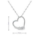 Pendentif cœur en or blanc 14 carats et diamants